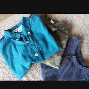 Old Navy Green Plaid Button-Up Shirt - Teal Green